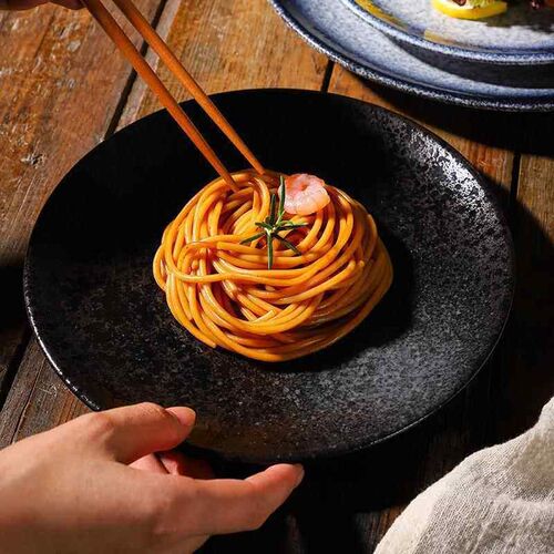 Japanese Kiln Glazed Blue Ceramic Plate Dish Tableware Serie