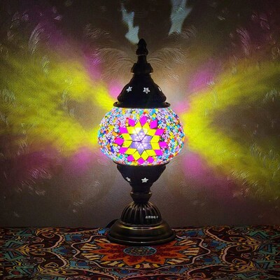 Newest Turkish Mosaic Table Lamp Vintage Art Deco Handcrafte