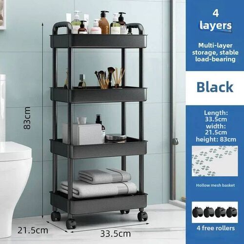 3 - Tier Utility Rolling Cart with Reinforced Handles:Versat