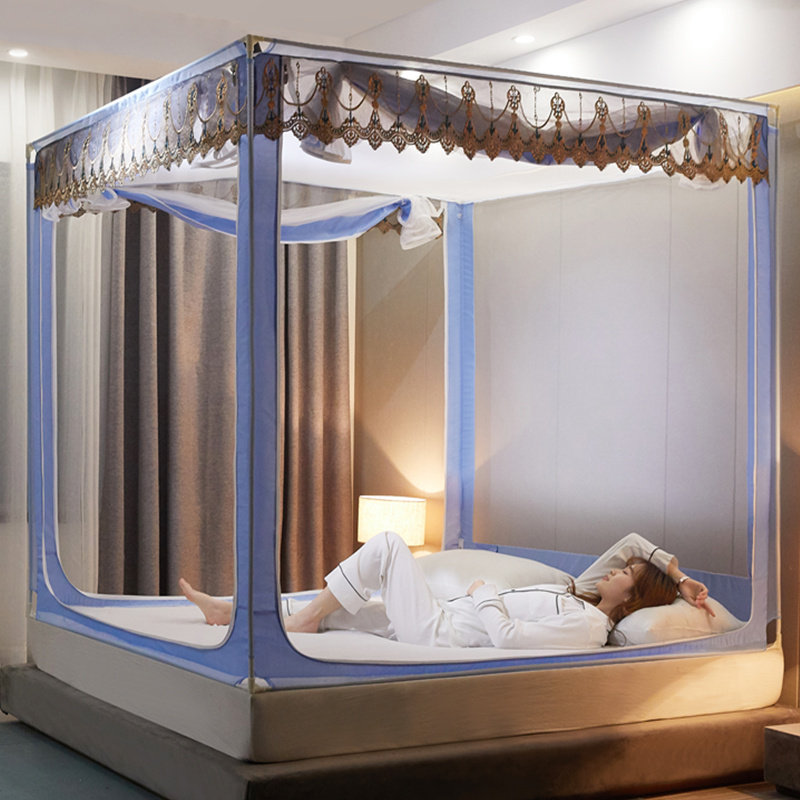 新款坐床拉链蚊帐1.5米加密公主风蒙古包1.8m床家用加厚支架,床上用品,蚊帐,淘宝优惠券,粉丝福利购,淘宝优惠卷