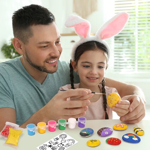 Children stone painting set acrylic paint package baby DIY c