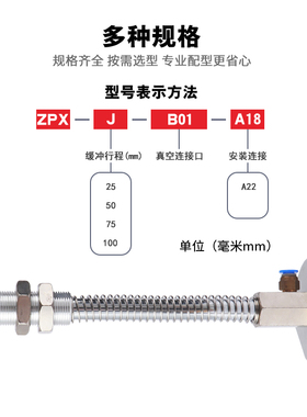 机械手真空吸盘工业ZPX100/1H/HB单层侧进气大吸力硅胶吸盘