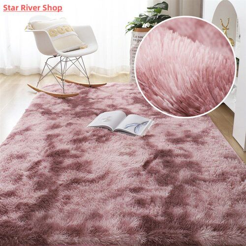 Gray Carpet for Living Room Plush Rug Bed Room Floor Fluffy