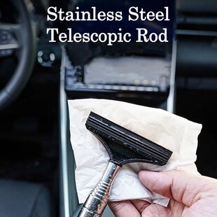 Car Rearview Mirror Wiper Stainless Steel Telescopic Retract