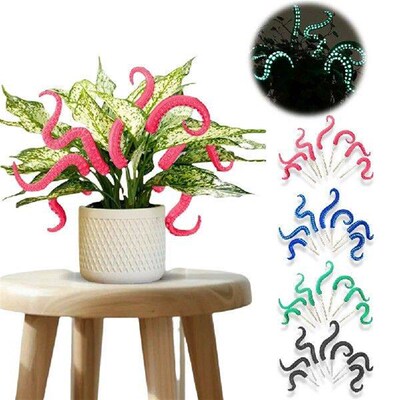 7Pcs Octopus Tentacle Plant Stakes Resin Luminescent