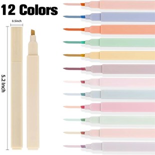 12 Pcs Aesthetic Bible Highlighters and Pens No Bleed with C