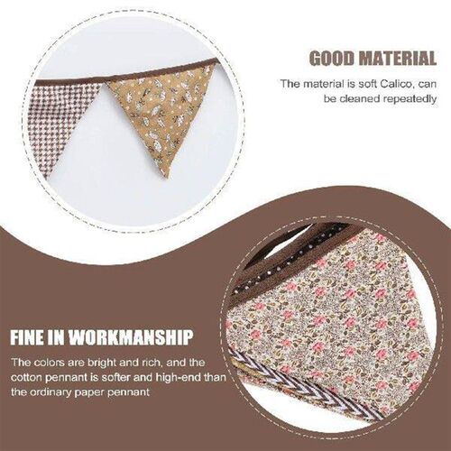 Coffee Printed String Flags Wedding Party Banner Fabric