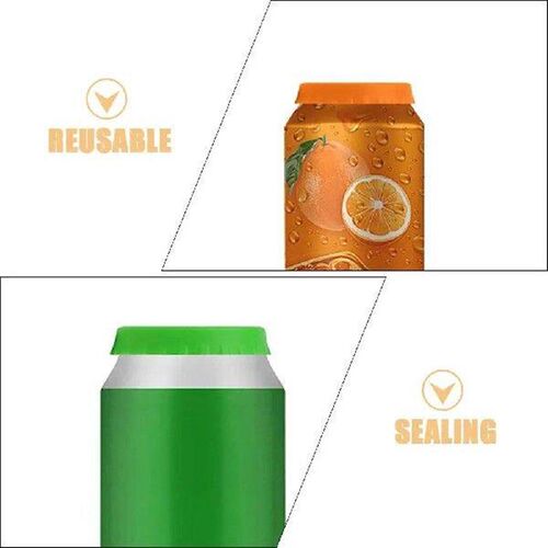 6 Pcs Reusable Soda Can Lids Silicone No Leak Covers Food