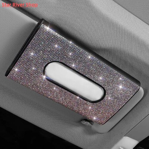 Jewelled Bling Visor Mask Tissue Holder for Car Crystal Spar