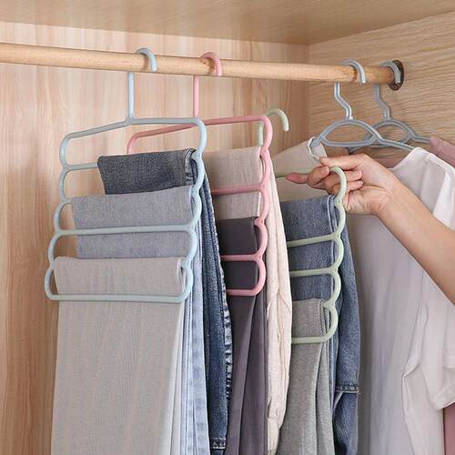 1pc Plastic Solid Pants Hanger,Multifunctional Hanger Pants