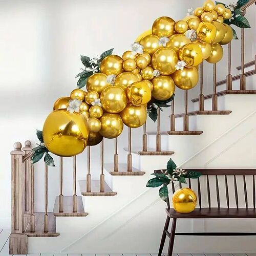 68pcs Silver Metal Balloons Arch Bridge Festive Party Suppli