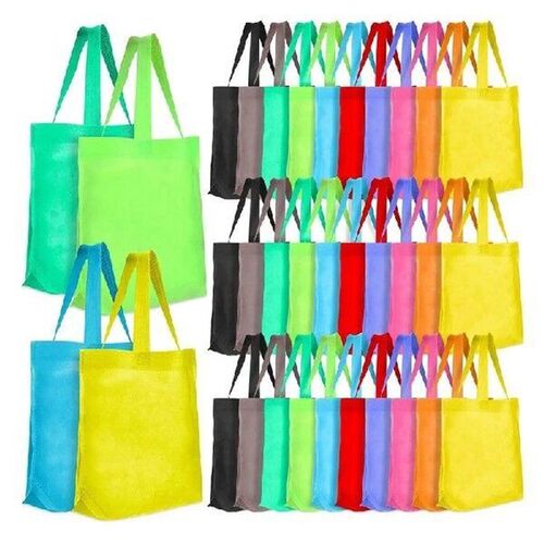 50 Pieces Non Woven Reusable Bags Multi Color Tote Gift
