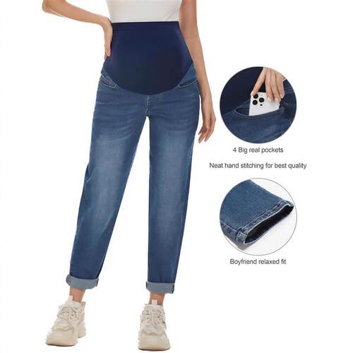 裤 Pregnant womens pants spring fashion jeans belly support