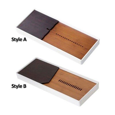 15inch Gongfu Tea Serving Tray Table Box Bamboo and Ceramic