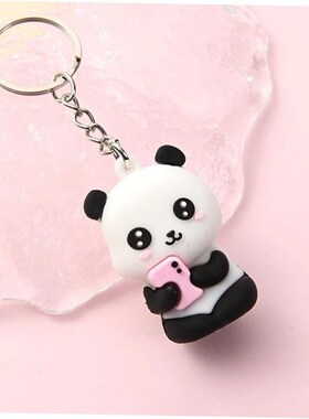 2023Novelties Cute Cartoon Couple Panda Keychain Pendant Car