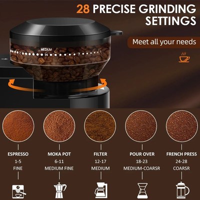 Automatic Burr Mill Coffee Grinder Electric Coffee Bean Grin
