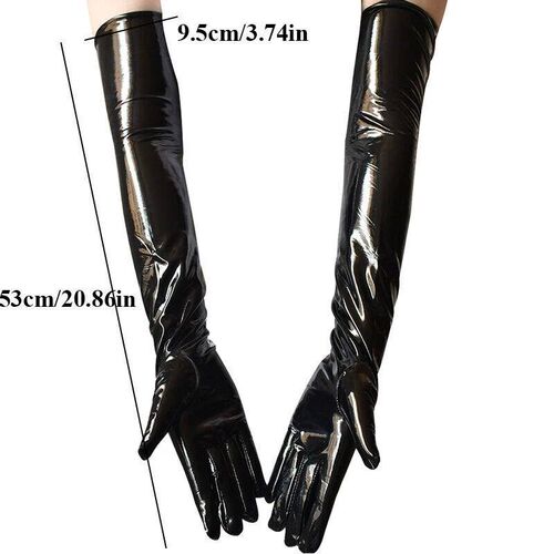 New Patent Leather Long Gloves Punk Rock Gloves Hip Pop Jazz
