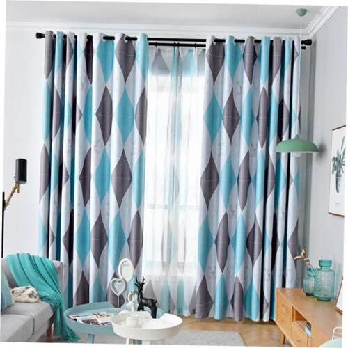 Ins Nordic style diamond space-time curtain fabric shade be