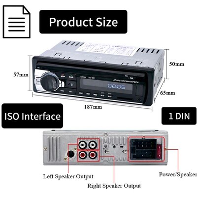Car Radio 1 din Stereo Player Digital Bluetooth Car MP3 Play