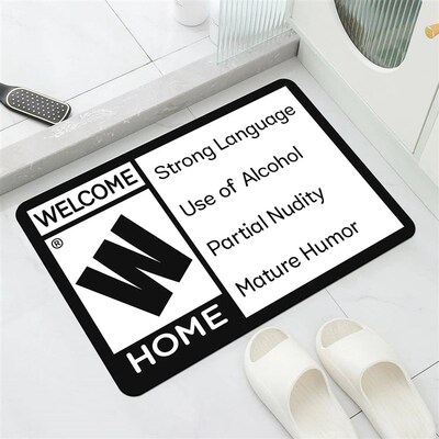 Interesting Phrase Door Mat Is Non Slip Machine Washable Sui