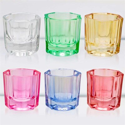 Nail Art Mini Octagonal Glass Cup Special Palette Cleaner fo