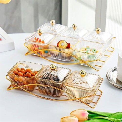 Nut and Candy Serving Tray, Divided Snack Serving Bowls