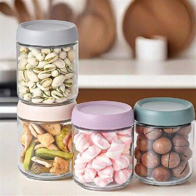 Overnight Oats Containers With Lids 4-Pieces Wide-Mouthed