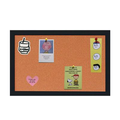 Corkboard message board photo background wall wooden frame