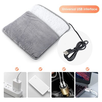 Winter Electric Foot Heating Pad USB Charging Soft Plush Was