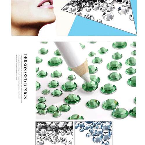 12 Grids (SS6-SS30) Mixed Luxury Nail Rhinestones Set AB Gol