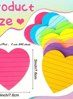 8 Colors Sticky Notes Notepad Office Bookmark Cute Heart Sha
