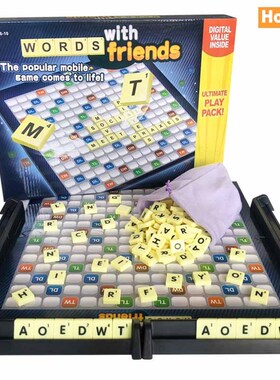 Scrabble Board Puzzles Game Jigsaw-Words Spelling-Table Kids