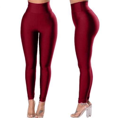 Women Yoga Pants Solid Color Hip Lift Skinny Trousers Spring