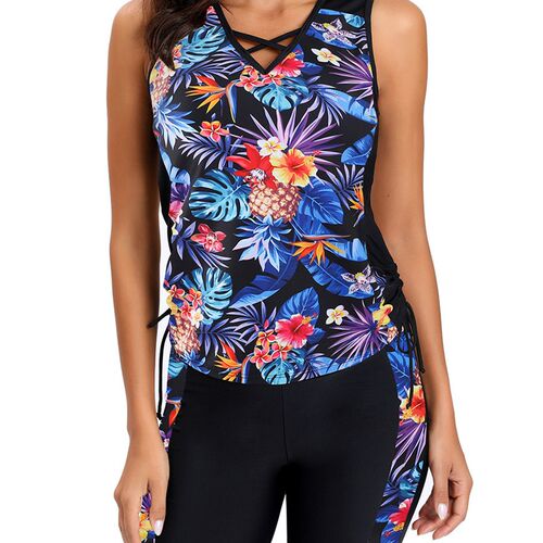 Drawstring Tankini 2023 Plus Large Size Swimsuit Women Two P