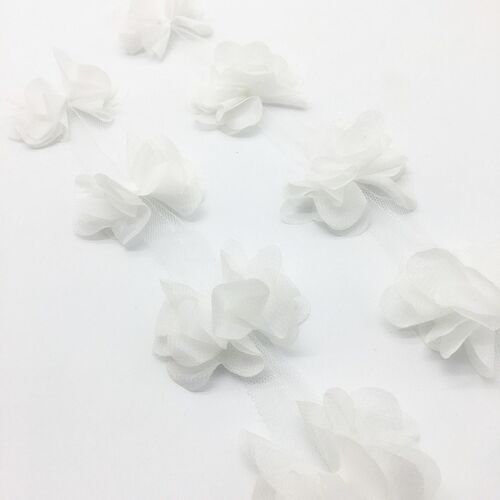 1yard 12pcs Flower Chiffon Cluster Flowers For Wedding Dress