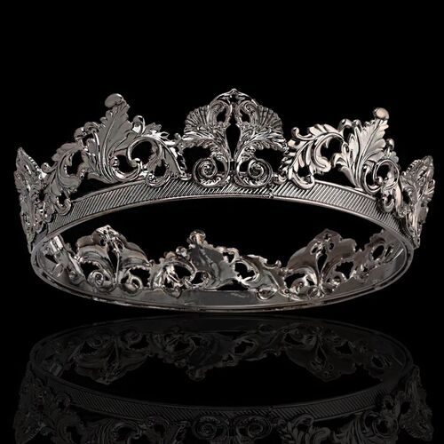 Alloy Rhinestone King Queen Round Crown Party Hair Accessori