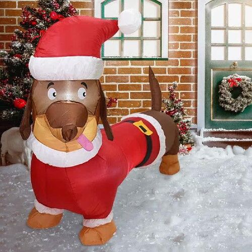 Christmas Inflatable Model Dachshund Wear Christmas Clothes
