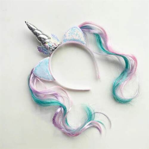 Unicorn Birthday Girl Headband Baby Shower Party Cute Kids