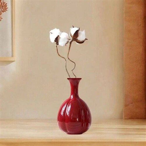 Red Ceramic Vase Flower Vases Creative Small Red Vase for