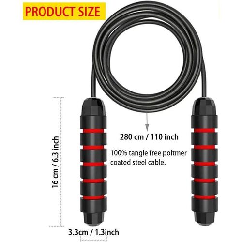 Jump Rope Fitness Workout Weighted Handle PVC Coated Steel W