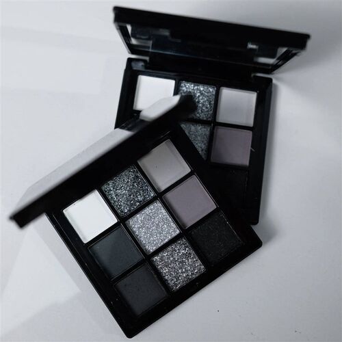 9 Colors Eye shadow Palette, Dark Black Grey Silvery Color S