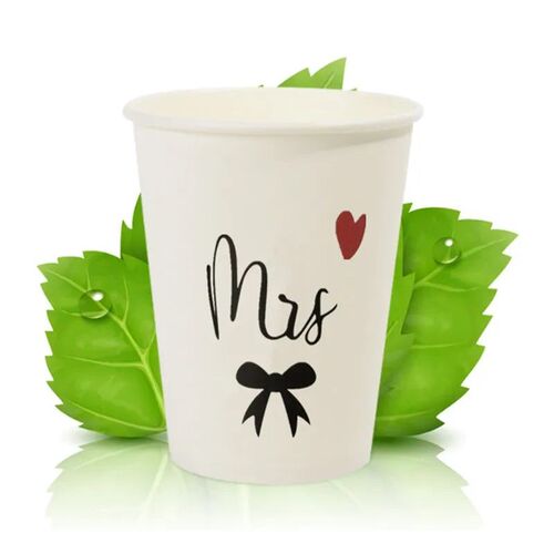 New 10pcs MR&MRS Disposable Paper Cup for Wedding Decoration