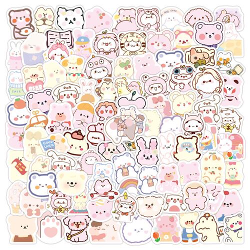 New100 kinds of Korean bear kawaii drink stickers waterproof