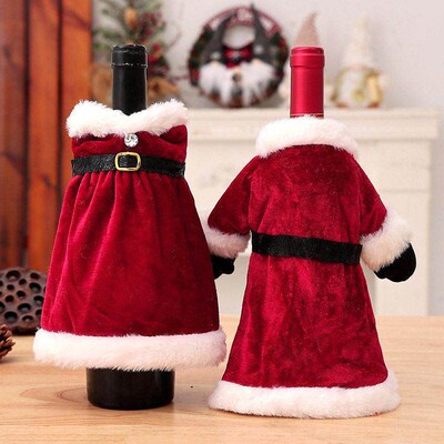 Christmas decorations, dresses, dresses, wine bottle covers
