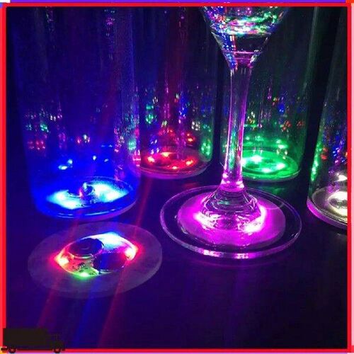 Premium 25 Pcs LED Coaster Round Flash Cup Mat Sticker