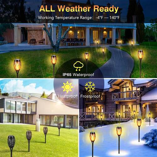 12LED Solar Flame Light Outdoor,Waterproof 12LEDs Torches La