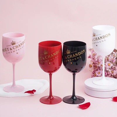 MOET 500ML Champagne Flutes Glasses Plastic Wine Glasses Dis