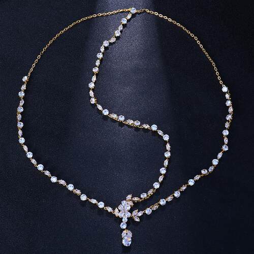 Stonefans Boho Bridal Wedding Head Chain Exquisite Cubic Zir
