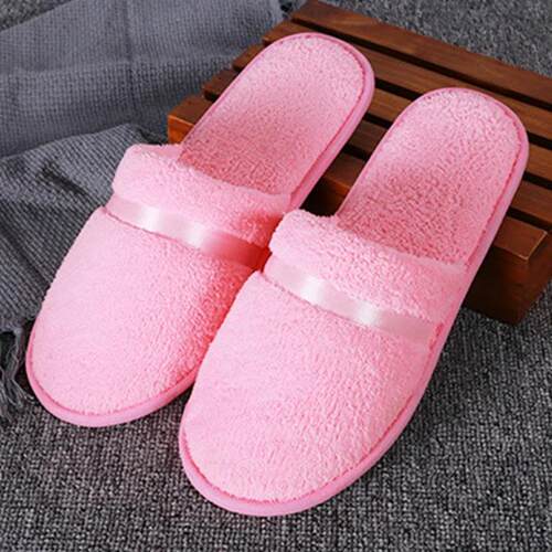 Winter Fur Slippers Women plush Home Shoes Hotel Flat Slippe