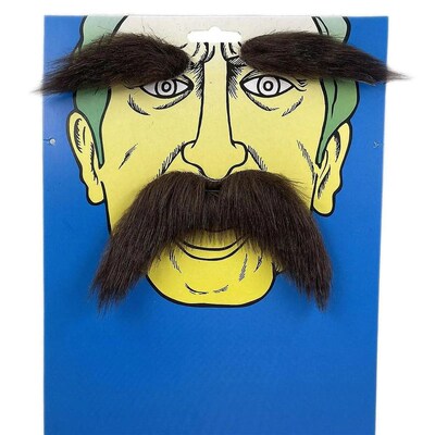 2Pcs Fake Mustache and Fake Eyebrows DIY Makeup False